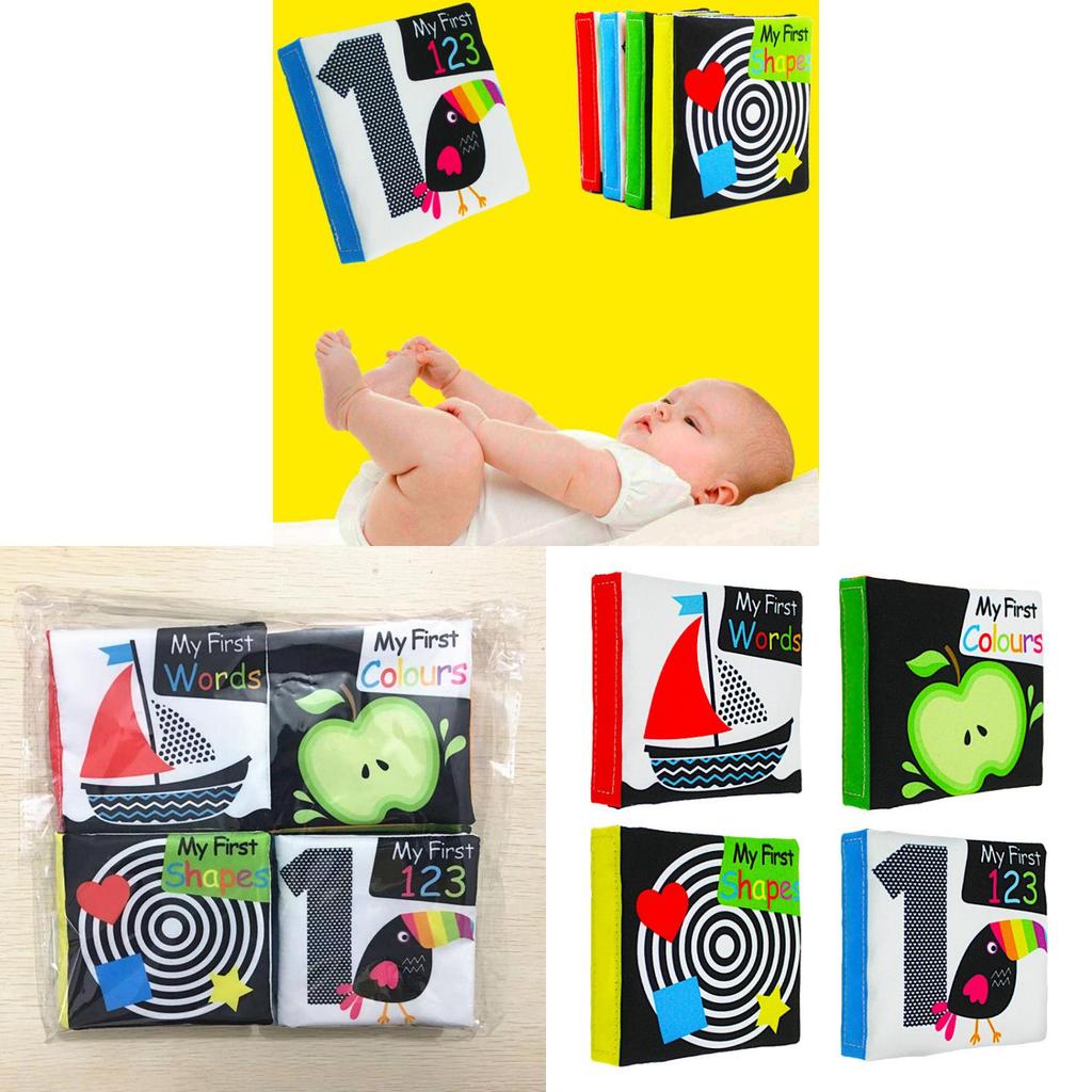 Baby Black And White Sensory Cloth Book With Tactile Pages For Early Learning