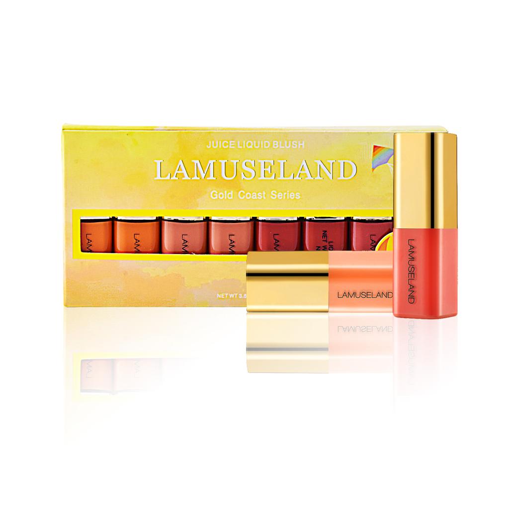 LAMUSELAND Gold Coast Series Juice Liquid Blush Mini Cute Gold Tube Liquid Blush