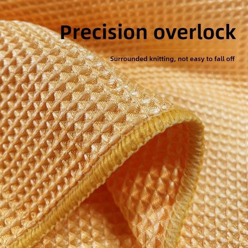 40x40cm Glass Cleaning Towel Yellow Grey Wash Towels Car Detailing Drying Cloth Kitchenware Cleaning Accessories