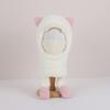 Kids Hat with Face Guard Scarf Plush Inner Lining Solid Color Bear Shape Warm Windproof Knit Hat Autumn Winter Outdoor Wear