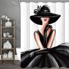 High-end Fashion Elegant Ladies Shower Curtain, Bathroom Decorative Shower Curtain, Waterproof Shower Curtain with Hooks