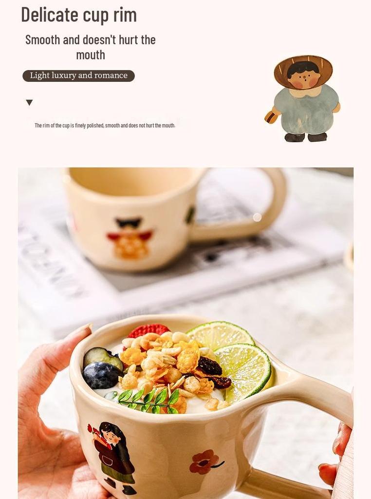 Ceramic Mug: Cute Couple & Family Breakfast Cup for Home or Office