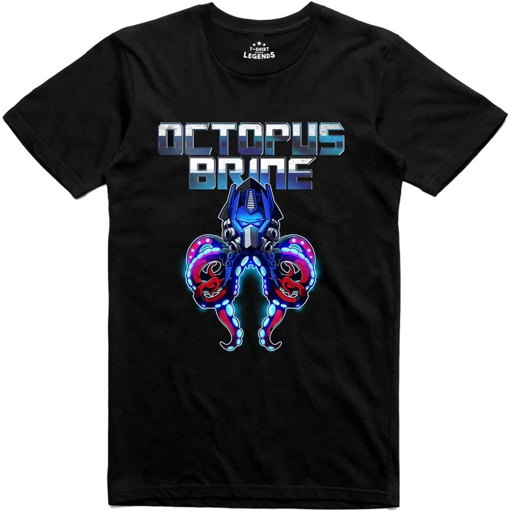 Funny Unisexs T Shirt Octopus Brine Parody Retro Print Regular Fit Tee 2XL