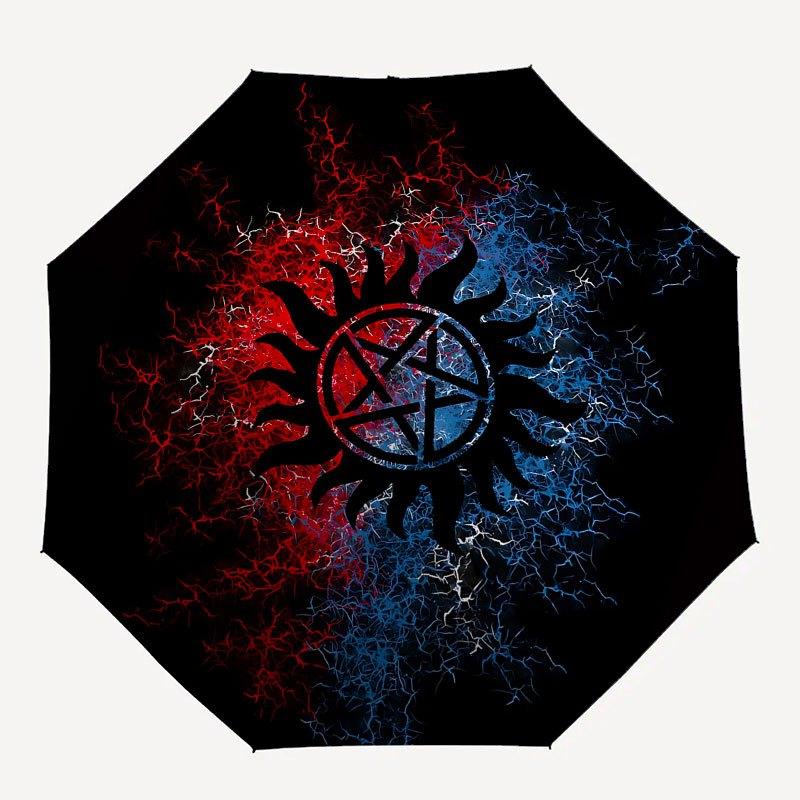 

1pc Supernatural- Automatic Opening/Closing Umbrella with Convenient Three-Fold Design, 8 Iron Ribs - for Outdoor Daily Use, Travel A20