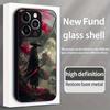 Sakura Warrior Muster gehärtetes Glas Handyhülle geeignet für iPhone 17 16 15 14 13 12 11 Pro/Max/Plus sturzsichere Rückabdeckung