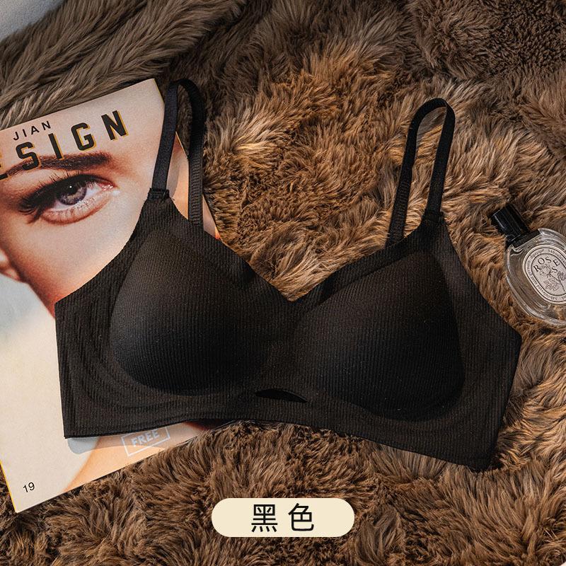 Ribbed Wireless Support Bra M чёрный