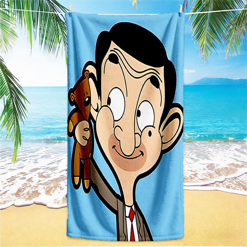 1pz Telo Mare Avventure Video di Mr Bean, Telo Mare Assorbente ad Asciugatura Rapida, Telo Mare per Sport all'Aperto Nuoto, Morbido e Confortevole Y73044