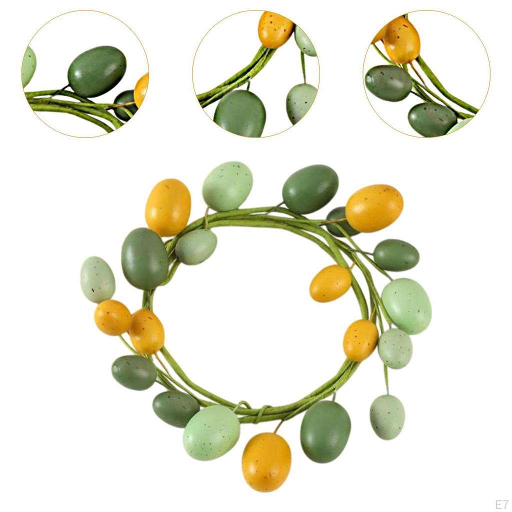 Easter Eggs Ring Wreath Artificial for Front Door Handcraft Spring Decor Home Indoor