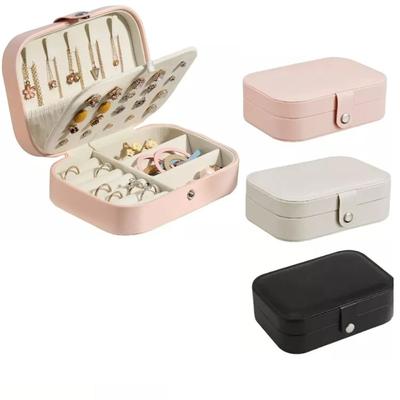PU Leather Earring Storage Case Double-Layer Necklace Storage Case Fashion Jewelry Box