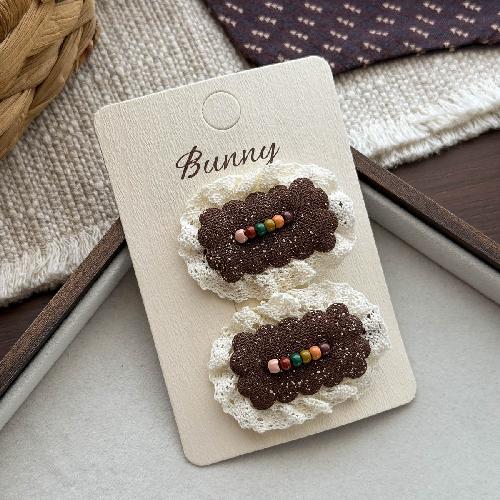Autumn Retro Coffee Color Love Bow Hairpin Temperament All-match Children's Hair Accessories Side Bangs Hairpin Headdress