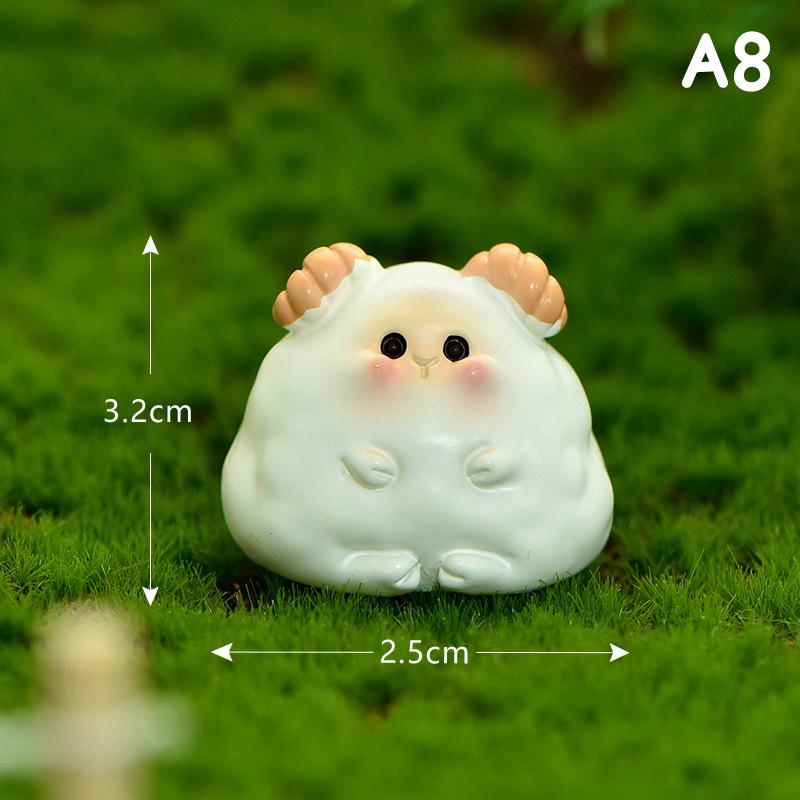 Cartoon Zodiac Color 3D Resin Doll Crafts Chinese Style Micro Landscape Bonsai Keychain Handbag Pendant Gift For Women