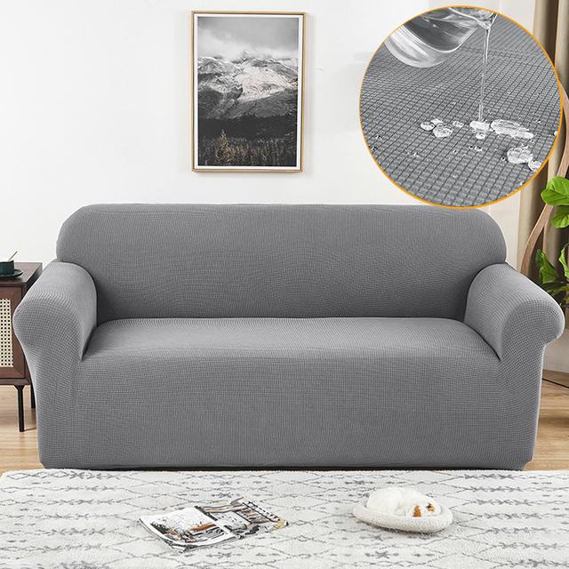 

Левивел водонепроницаемый эластичный чехол для дивана, чехол для кресла, чехлы для диванов, защита для мебели для дома, гостиной, 1/2/3/4 места 3-Seater 190-230cm светло-серый