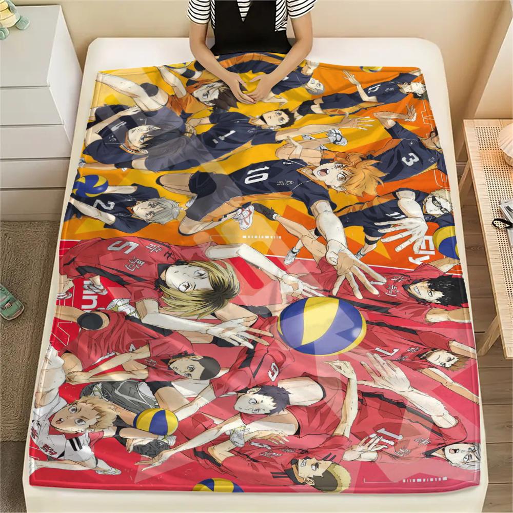 

Haikyu!! Flannel Blanket Print Warm Soft for Bedroom Sofa Bed Travel Car -xia74 75x90cm