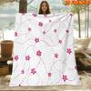 1pc 2D Flat Printing Spring And Summer New Arrival Pink Small Flower Vine Theme Digital Print Blanket, Throw, Soft And Comfortable 100% Polyester Fibe
