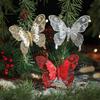 New Christmas Decoration Butterfly Christmas Tree Pendant Glitter Simulation Butterfly Scene Atmosphere Decoration Butterfly