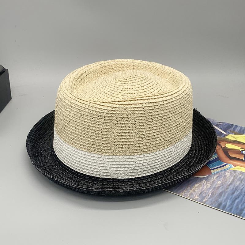 New Straw Hat Men's and Women's Jazz Hat British Sunshade Travel Holiday Fashion Top Hat Trendy Hat Ring Hat