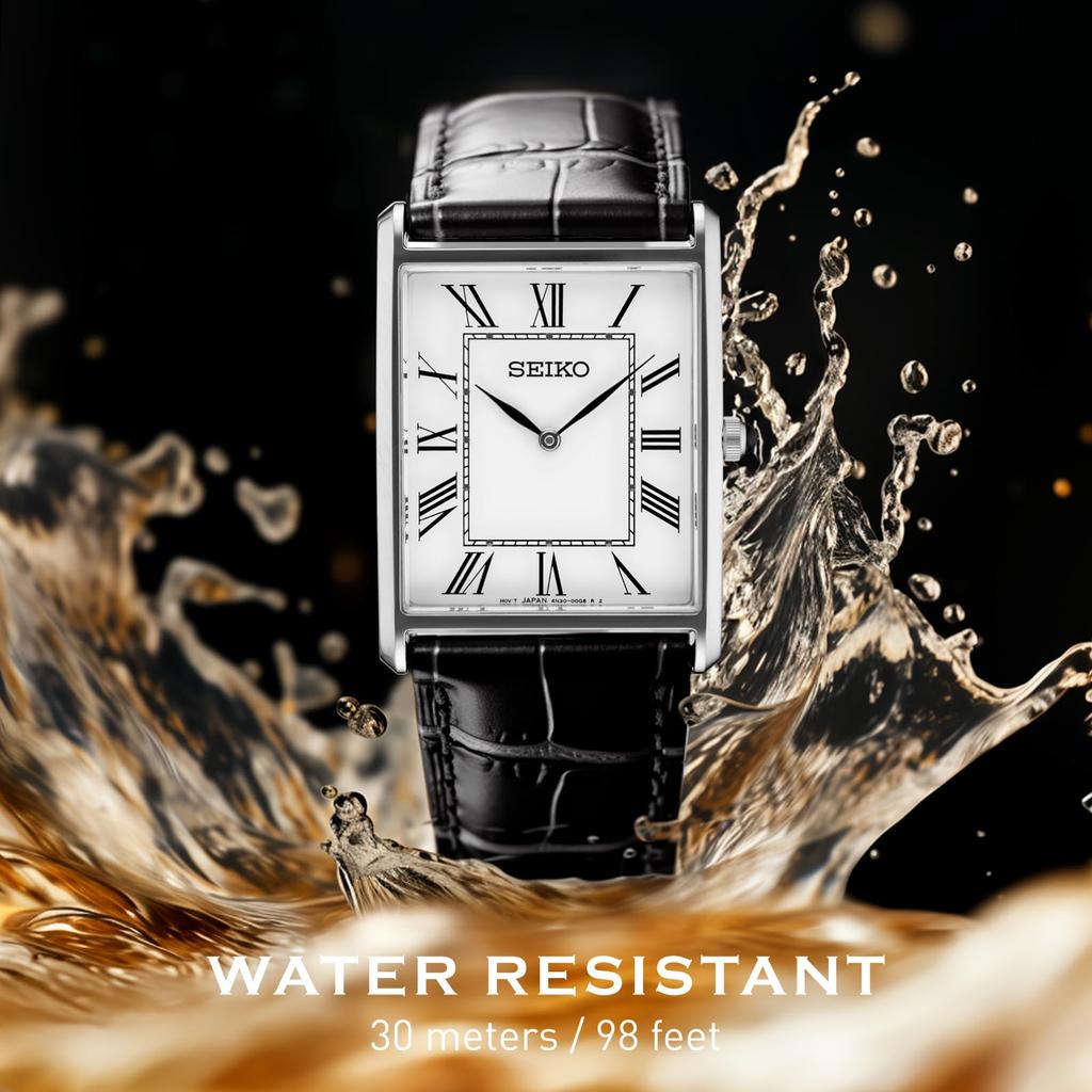 Produkt SEIKO Seiko Essentials SWR049 Hodinky Reimport Analog Bílá Bílá Černá Kožený pásek Pánské Dámské