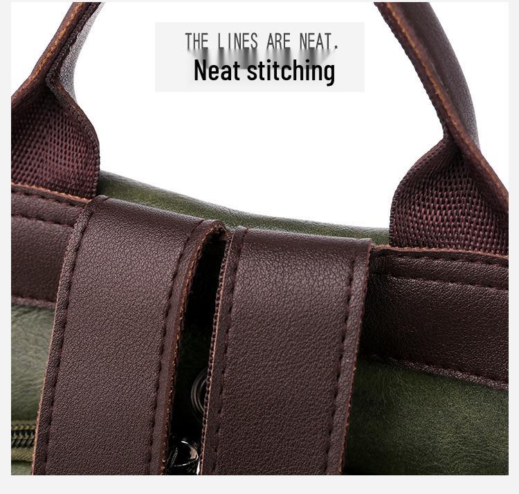 Dam Retro Anti-Stöld PU Ryggsäck - Casual Outdoor Travel Bag 2025