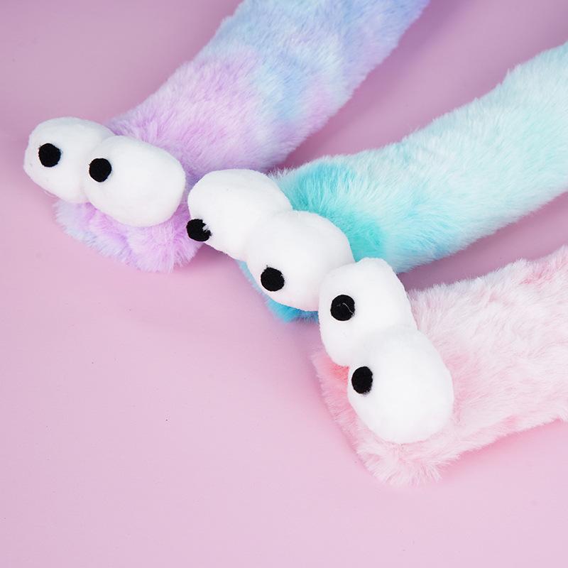 Cat Teaser Toy Plush Caterpillar Companionship Kitten Chew Toy Pet Teaser Stick Dental Cleaning Interactive Cat Toy Supplies