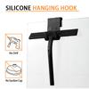 Shower Squeegee Bathroom Squeegee for Shower Glass Door Black Silicone Household Squeegee with Hook 8.93-Inch Cleaning Tool