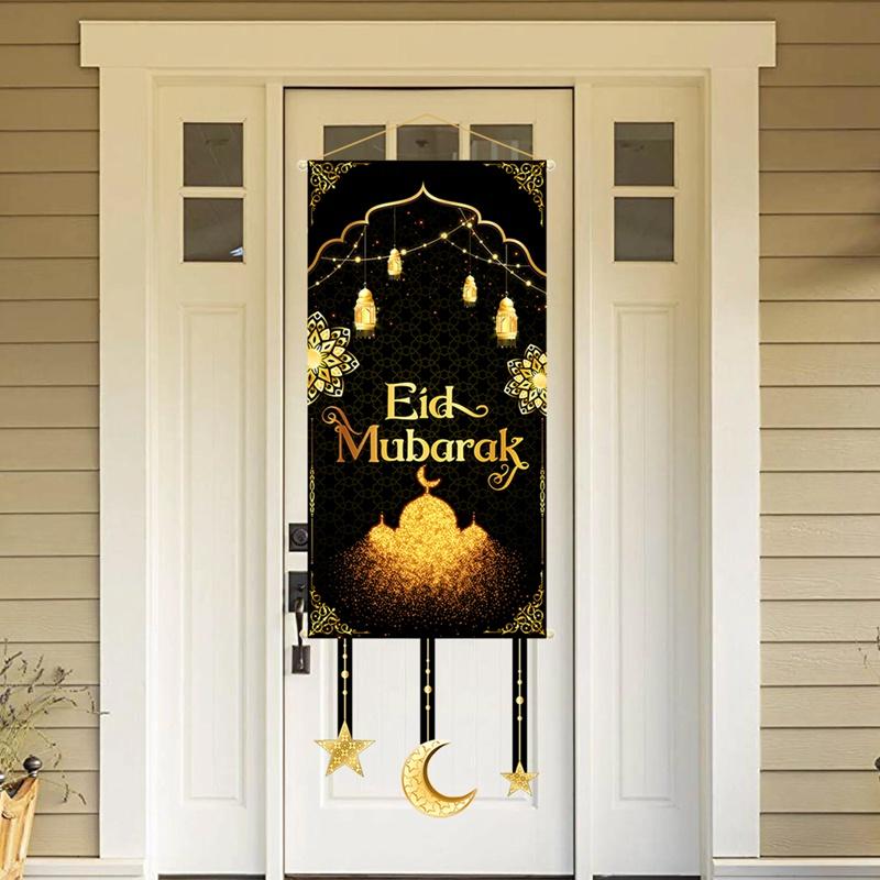 Eid Mubarak Dekobanner 2026 Kareem Ramadan Deko für Zuhause Ramadan Mubarak Hängende Flagge Islamische Muslimische Party Deko Eid Al Adha