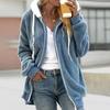 Sherpa Jacket for Women Winter Fuzzy Zip Up Fleece Sweatshirt Casual Warm Drawstring Hooded