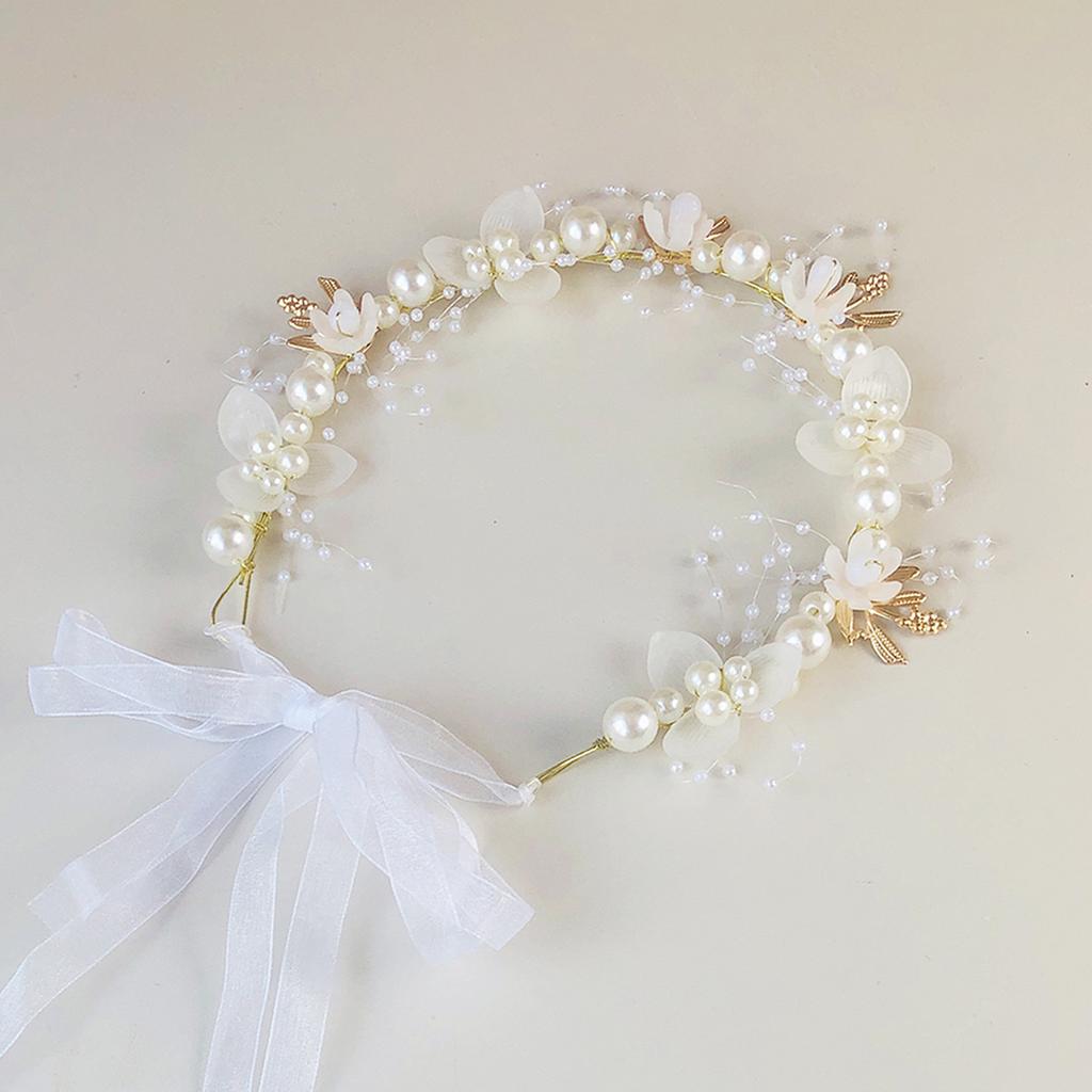 High Quality1/3/4 Pieces Girls' White Flower Crown with Artificial Pearls - Suitable for Daily Wear, Parties, Birthdays, Dances and Other Occasions