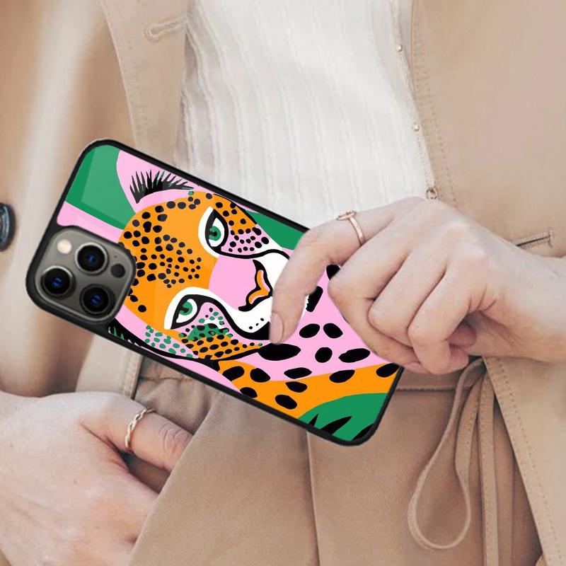 Cartoon Cool Leopard Magnetic Phone Case For APPLE iPhone 17 Air 16 14 13 12 Pro Max 15 Plus Wireless Charge With MagSafe Cover