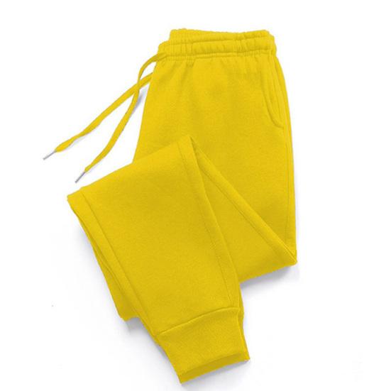 Men Solid Color Casual Sweatpants Drawstring Elastic Waistband Pockets Sport Pants Wide Leg Jogging Pants