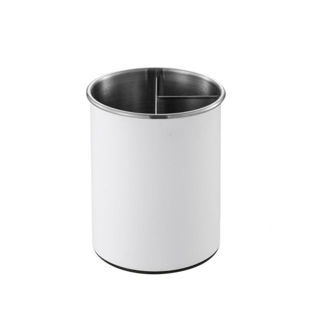 Stainless Steel Rotating Chopstick Tube 3 Divided Large Capacity Chopstick Spoon Storage Rack Detachable Space Saving белый