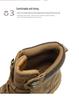 Men's Autumn/Winter Lightweight Breathable British Style High-Top Yellow Pigskin Work Boots