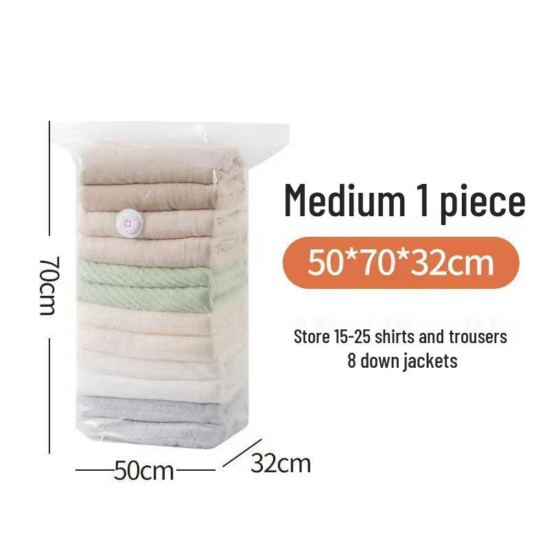 King Vacuum Compression Storage Bag with Zipper - No Pump Needed for Quilts & Clothes