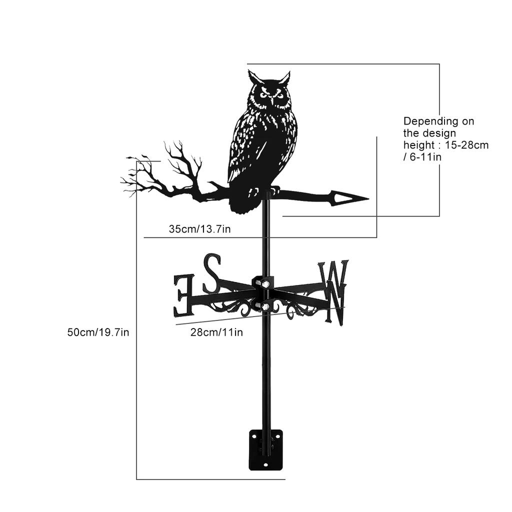 Wetterfahne aus Metall, rostfrei, für den Hof, Hahn, Tiere, Meer, Rover, Windrichtungsanzeiger für die Dekoration von Terrassendächern im Freien