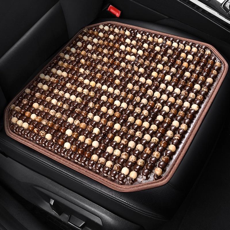 Car Seat Cushion Summer Cooling Mat Single Piece Truck Ventilated Breathable Wooden Bead Universal Car Seat Cover For All Seasons