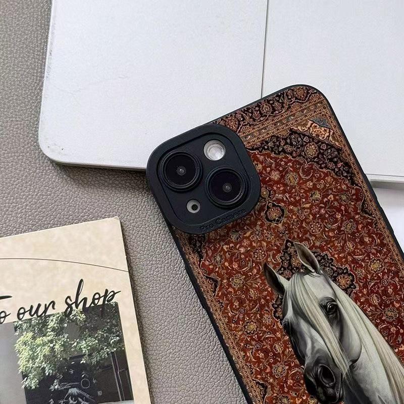 Patterned Horse Case for iPhone 13/14/15/16 Pro/17 Pro - Soft, Premium Fit