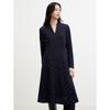 JUZUI Women's V-Neck Jacquard Knit Waist Dress