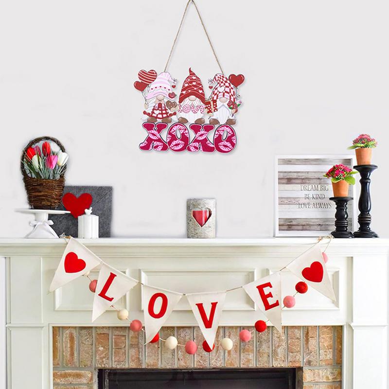 Valentine Tree Ornaments Pink Wooden Valentine's Day Decor Wooden Valentine's Day Decor Delicate and Cute for Doorways Windows