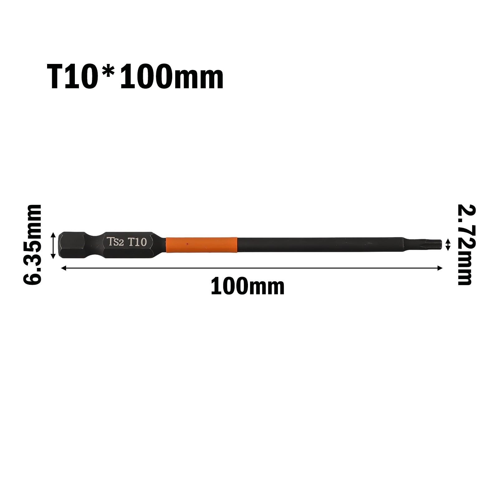 

Practical Screwdriver Bit T10-T40 1/4 Hex Shank 100mm