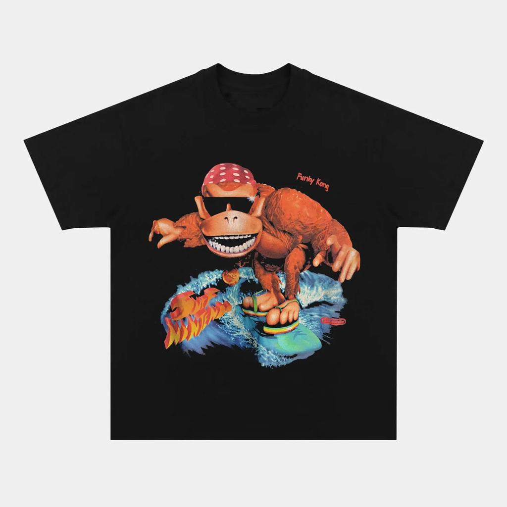 Funky Kong Game Graphics Cotton Shirt 2026 Summer New Short Sleeve Unisexs Womens Fashion Hiphop Tshirt Fan Gifts T Shirt