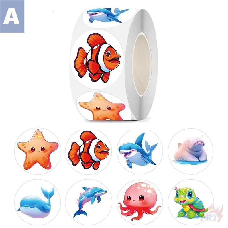 

500 шт./рулон Q морские животные детские награды наклейки - DIY скрапбукинг альбом декор запечатывание этикетки наклейки