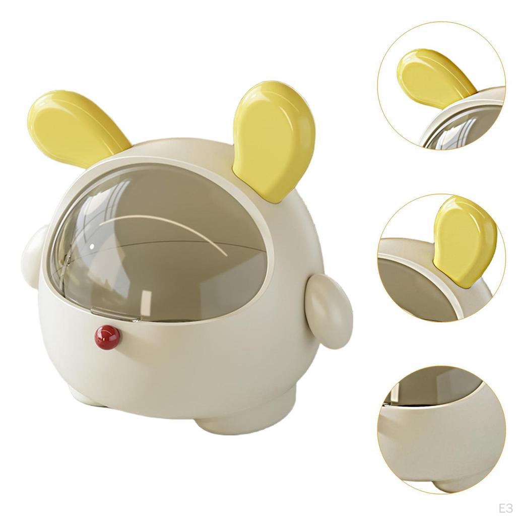 Cute Trash Can Countertop Garbage Cartoon Portable Sundries Barrel Wastebasket Desktop Storage