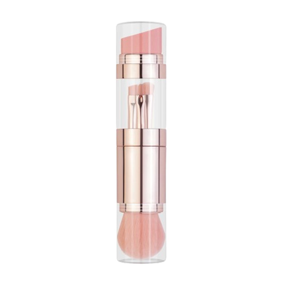 Splicing 5 In 1 Makeup Brush Multifunctional Dustproof Lip Gloss Brush Eye Shadow Applicator with Protect Cap