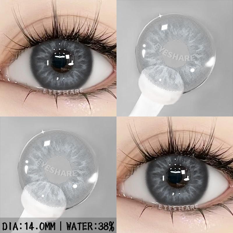 1pair Gray Color Contact Lenses For Eyes Colored Lenses Blue Lenses Natural Colorful Brown Contact Lenses Yearly Use