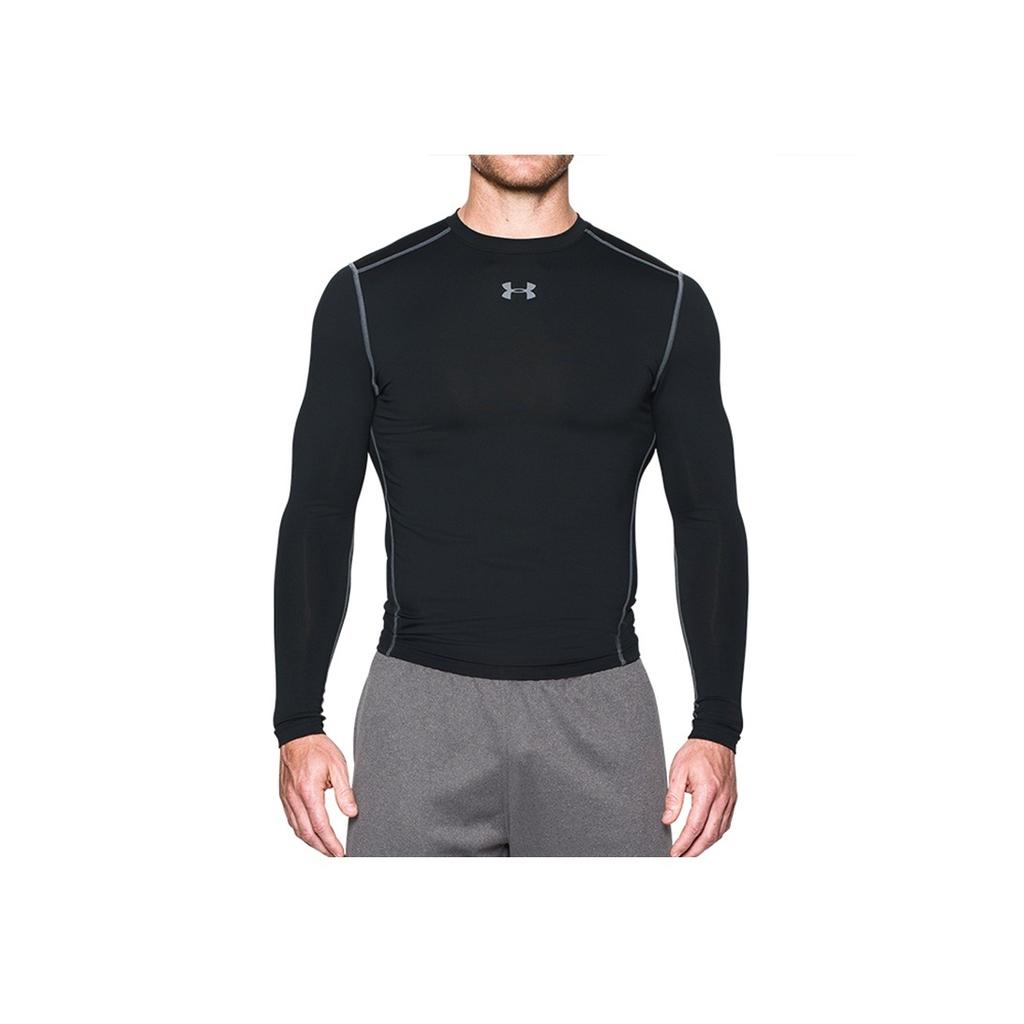 Under Armour Powerful Stretch Sports Training Warm-Up Fitness Top Men Tops Black 1265650-001