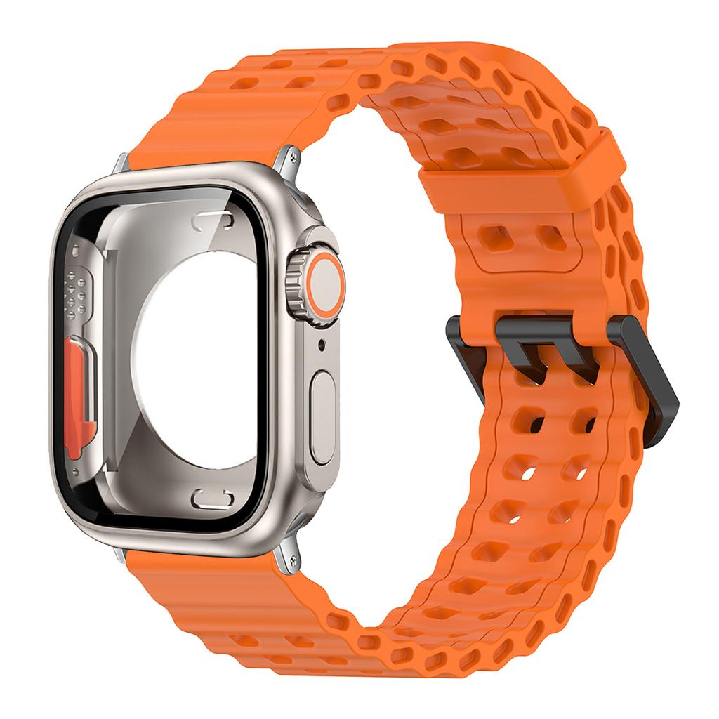 Silicone Strap+Change to Ultra Case For Apple Watch 11 10 42/46mm Protective Cover for iwatch Series 9 8 7 6 se54 40/41/44/45mm