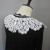 Perfect Match New Embroidered Lace-Up White Fake Collar For Girls, Black Lace-Up Floral Crochet Collar Dress Sweater Decoration Collar