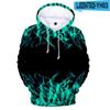 3 bis 14 Jahre Kinder Hoodie Blau und Lila 3D Feuer Flamme Kleidung Jungen Mädchen Hoodies Sweatshirt Harajuku Mantel