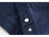 Men's Retro Blue Detroit Workwear Jacket - Heavyweight Spring/Autumn Color Block Lapel Outerwear