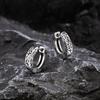 Vintage Vine Hoop Earrings for Men Boys,Waterproof Silver Color Huggies Earrings,Trendy Hip Hop Rock Cool Jewelry Accessories