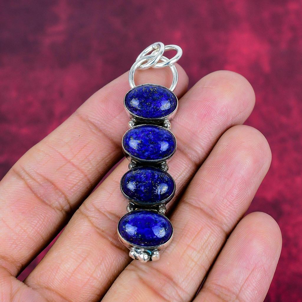 Lapis Lazuli Pendant Handmade Gemstone Jewelry, 925 Solid Sterling Silver Pendant ,Unique Design Jewelry Pendant